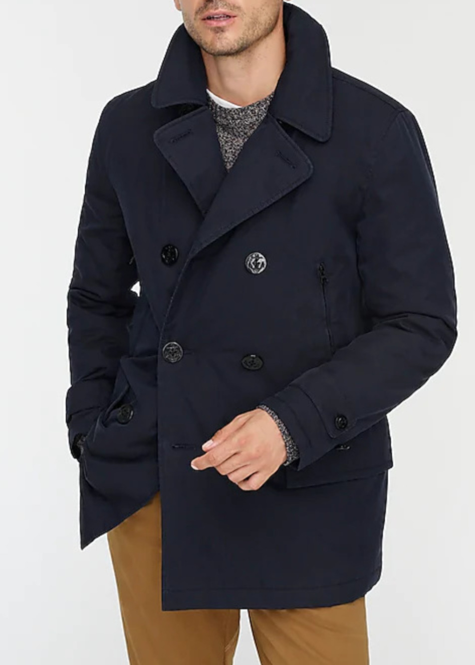 J.Crew Fulton Primaloft navy blue peacoat Size Med Preppy Old Money Coastal